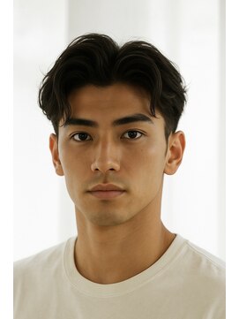 にもう ブルーブラック 韓国センターパート メンズヘア