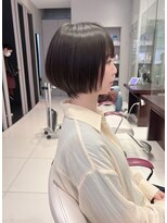 アース 大曽根店(HAIR&MAKE EARTH)&nbsp;earthショートレイヤーボブミルクティー丸みショートボブ