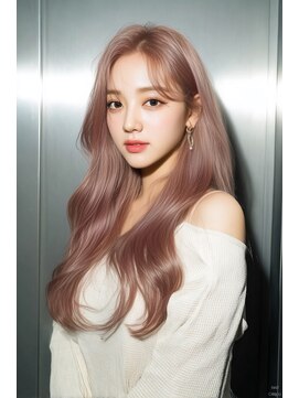 ピンクベージュダブルカラーくびれケアブリーチカラー所沢