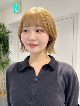 くびれボブ/切りっぱなしボブ/大人ボブ/ブリーチ/池袋