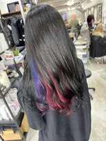 ダンク(DUNK)&nbsp;インナーカラー×ブルー×レッド