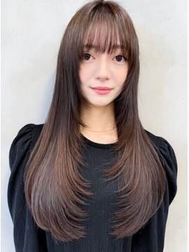 アース 天満橋店(HAIR & MAKE EARTH) ◎透明感ベージュレイヤーカット×ブリーチなし艶感