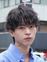 テン 心斎橋(tenn.)&nbsp;心斎橋シャドウパーマメンズマッシュウルフカット波巻きパーマ