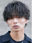 渋谷メンズパーマシャドウパーマシースルーマッシュウルフゆるめ