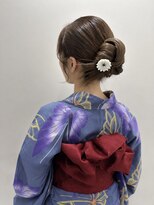 アンベリールフルー(EMBELLIR fleur)&nbsp;浴衣アレンジ/カチモリ/シンプルシニヨン　浴衣着付/帯アレンジ