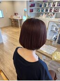 髪質改善カラー＋カットで艶やかボブ(白髪染め)