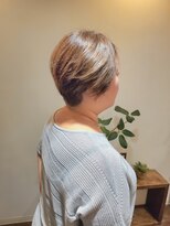 セレスト 心斎橋店(CELESTE)&nbsp;30代40代50代◎白髪ぼかしハイライト×大人丸みショートボブ