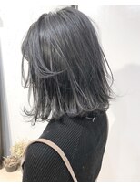 ヘアーアンドアトリエ マール(Hair&Atelier Marl)&nbsp;【Marl】ブルーブラックカラーの切りっぱなしボブ♪