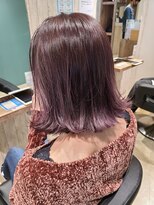 ヘアサロン フラット(hair salon flat) 20代30代☆切りっぱなし外ハネハイライトツヤ髪ラベンダー