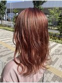 レッドブラウン　レイヤーカット　