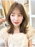 2wayバング 韓国前髪 シースルー ミディアム くびれ