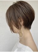 ★くびレイヤーボブルフネビージュ小顔ワンレンこなれミディ黒髪
