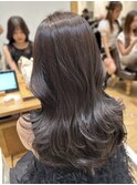 大人ヘアレイヤーカット透明感カラーシアーグレージュFU-04