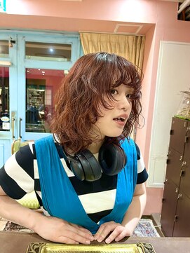 ロチカバイドールヘアー 心斎橋(Rotika by Doll hair) permにオレンジbrown