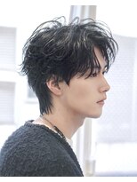 オーシャントーキョー 渋谷神南(OCEAN TOKYO)&nbsp;黒髪束感センターパートウルフ