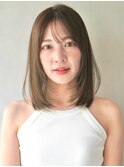 斜めバングモテ髪くせ毛風カールワンカールウェーブパーマ