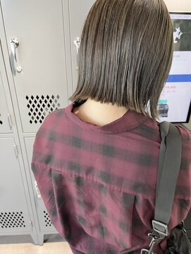 カンゴールサロン 郡山ノース(KANGOL) #ぷつっと切りっぱなしボブ#寒色カラー