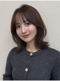 顔周りレイヤーカット/イメチェンヘアスタイル/外ハネボブ/韓国