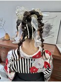20代人気♪ゆるふわ可愛いベージュカラーツインテール編みおろし