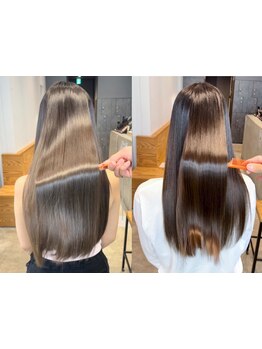 【カット+ストレート￥9900～】ツヤ感溢れる美髪へ。柔らかく自然なストレートを実現！[ブリーチ]