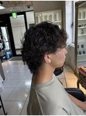 波巻きスパイラルパーマ　波巻きウルフパーマ　縦落ちツイスト
