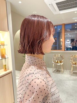 サンド 名古屋(sand) ホワイトグレージュミニウルフデジタルパーマチェリーブラウン