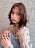 中川智帆/くびれヘア/アプリコットオレンジ/ハイライトカラー