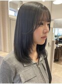 髪質改善カラー　艶カラー　ブラウンカラー　ミディアム