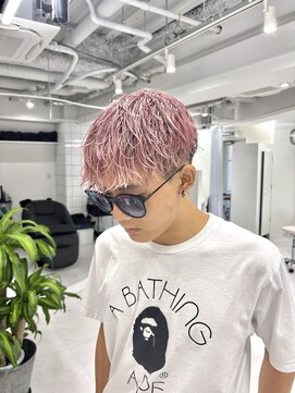 ギア(GEAR.) 【MEN'S Style】 ピンク×パーマ