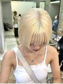 ホワイトブロンド抜きっぱなしブロンドブリーチカラーハイトーン