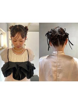 周りと差がつく！今っぽさ満点のオシャレパーティーヘア。プロの技で長時間崩れにくいのも安心♪[天神]