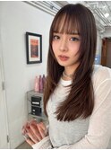 ロングレイヤー/ハッシュカット/シャギー/シナモンベージュ3