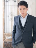 爽やか七三オールバックツーブロックショートフェードJ北浦和!