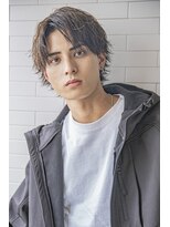 小久保☆シルバーグレー束間ショートウルフツーブロックマッシュ