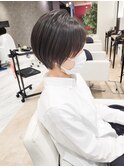 20代30代40代/前髪なしショートボブ/サイドバング