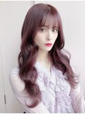 韓国前髪顔周り×チェリーブラウンフェミニン【新宿/髪質改善】