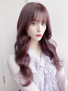 ラルムバイシー 新宿(LARME by Sea) 韓国前髪顔周り×チェリーブラウンフェミニン【新宿/髪質改善】