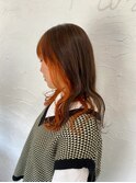 透明感カラー+オレンジインナー   【浜崎style】