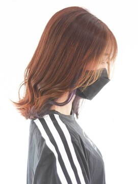 アテム 上安店(Atem) インナーカラー ブラウン×パープル