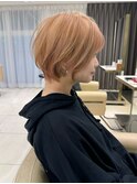前髪あり耳掛け丸みくびれショートボブ20代30代40代50代（蘭）
