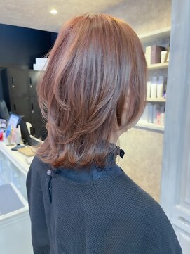 キャアリー(Caary) 福山人気ピンクベージュ白髪ぼかし明るめハイライトカラーウルフ