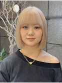 大学生に人気！色落ち綺麗なホワイトベージュ！/ブリーチ2回