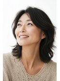 動きのある　ミディアムレイヤー