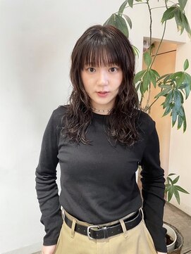 ワイビー グリーン リル(y.be green rel) 前髪ストレート×ニュアンスパーマ