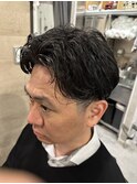 ツーブロ　ナチュラル　ジェントルパーマ