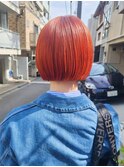 ミニボブタッセルボブ／ブリーチハイトーンブラッドオレンジ