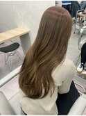 髪質改善カラーオリーブベージュダブルカラーレイヤーカット美髪