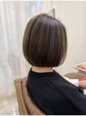 【ハイライトカラー】【前下がりボブ】【30代40代】