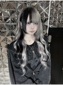 シルバーカラー黒メッシュ