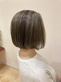 オーブヘアー アイス 刈草店(AUBE HAIR ice)&nbsp;ボブスタイル。ハイライトカラーでよりおしゃれに。